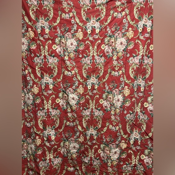 VTG Ralph Lauren Danielle Marseilles Comforter Twin Red Floral Cabin Barncore - Picture 3 of 10